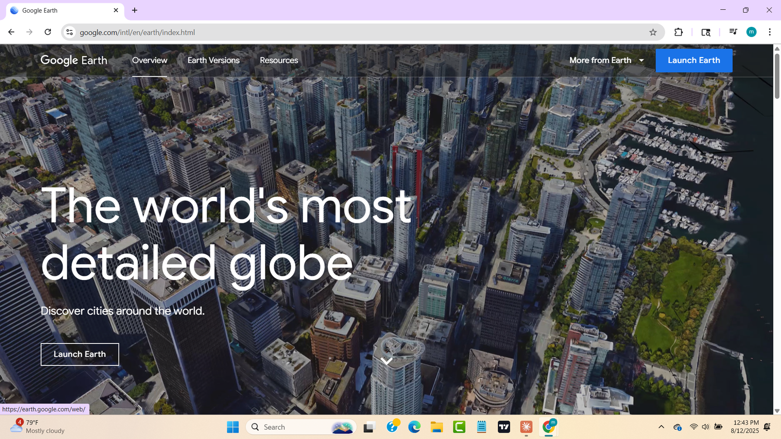 Google Earth Homepage